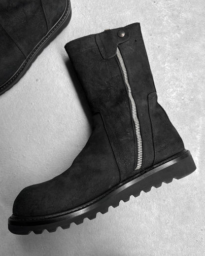 Rick Owens AW10 “GLEAM” Blistered Leather Shearling Creeper Boots