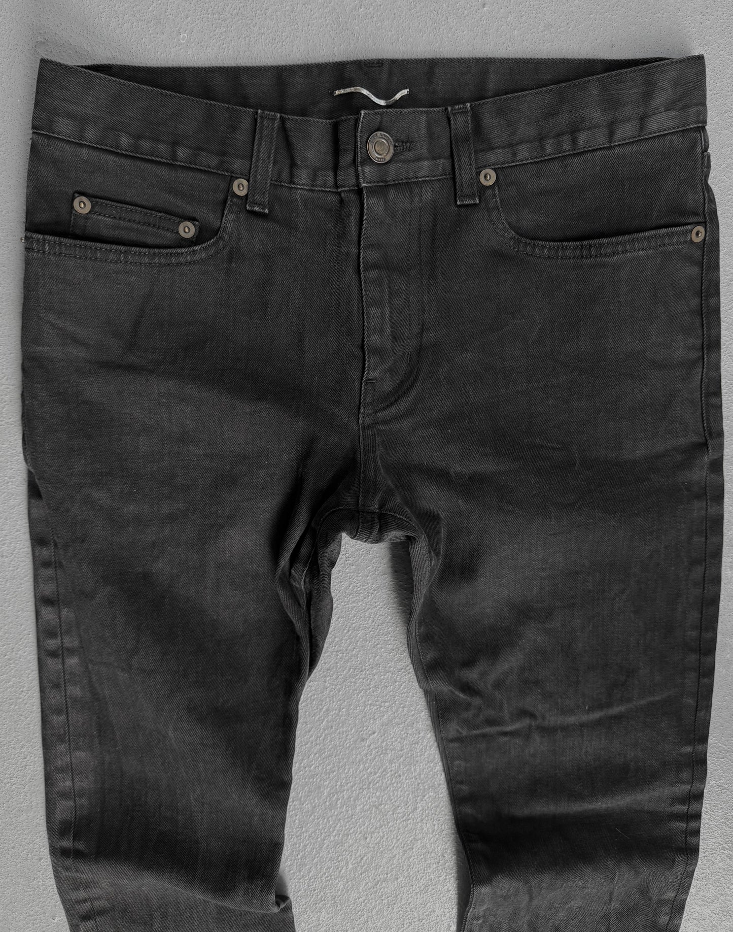 Saint Laurent Washed Black ‘D02’ Skinny Denim