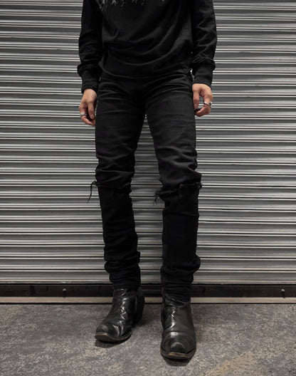 Saint Laurent Paris AW15 'D02' Distressed Black Skinny Denim