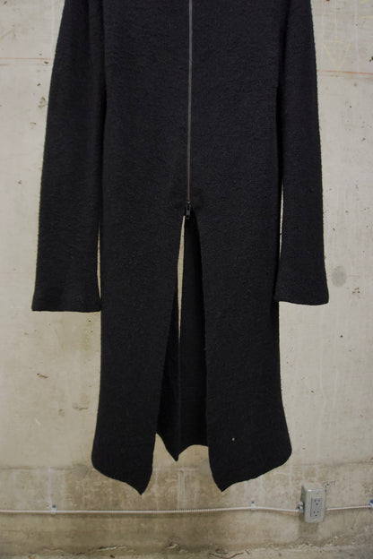 Ann Demeulemeester 2010s Alpaca Wool Zip Long Split Hem Cardigan