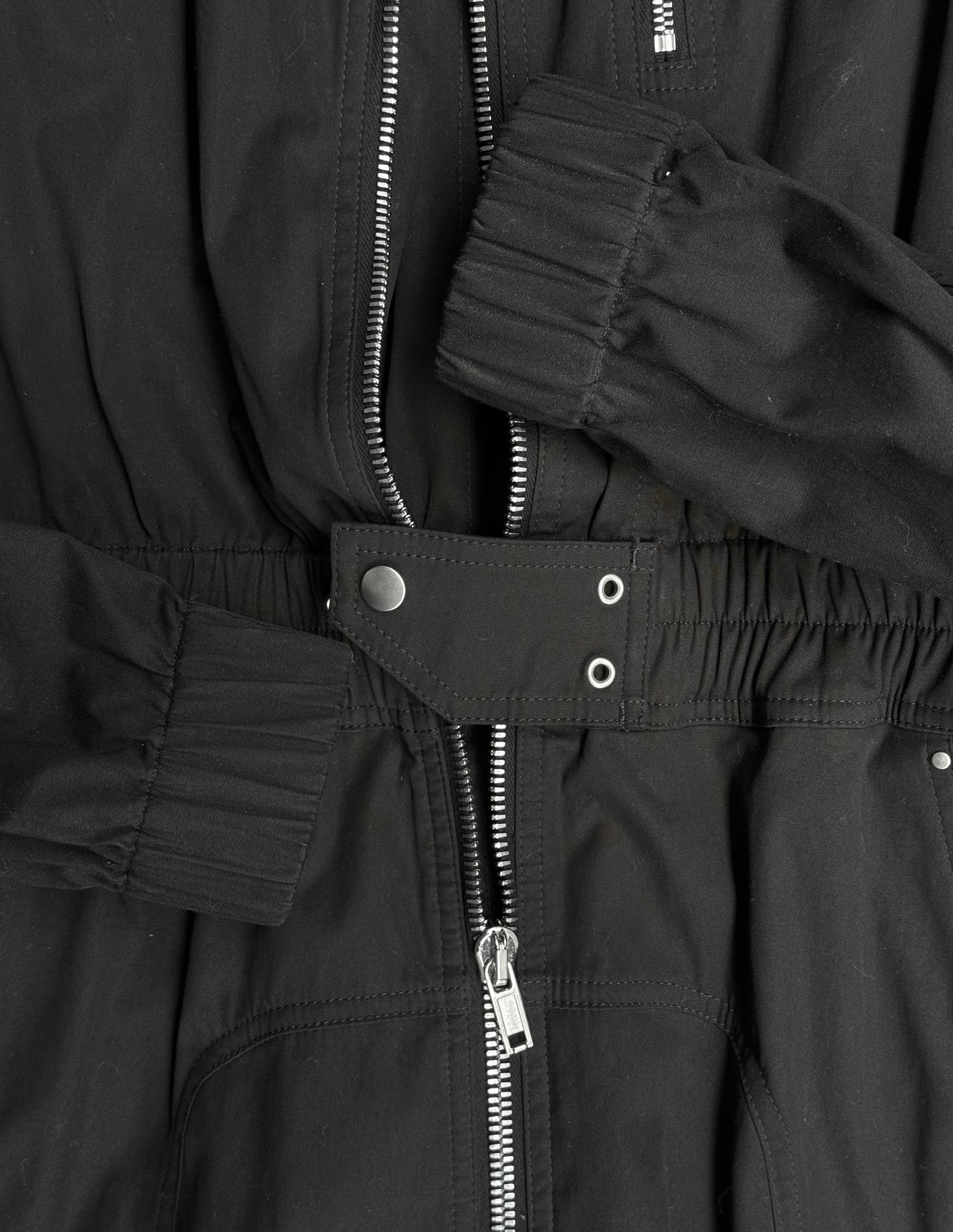 Rick Owens SS23 "EDFU" Black Bauhaus Cargo Larry Flight Jumpsuit