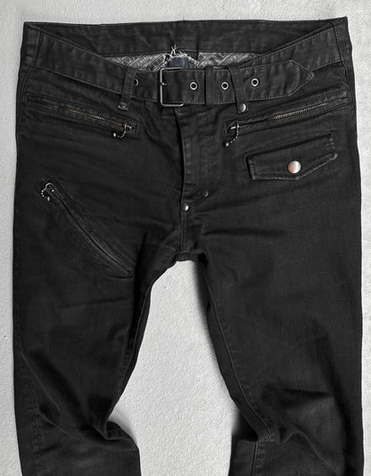 Number (N)ine SS05 “Nightcrawler” Multi-zip Skinny Rider Denim
