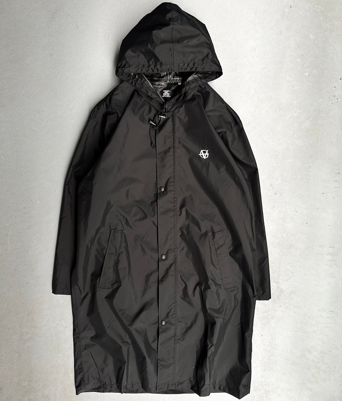 VETEMENTS AW20 “Anarchy” Graphic Nylon Raincoat