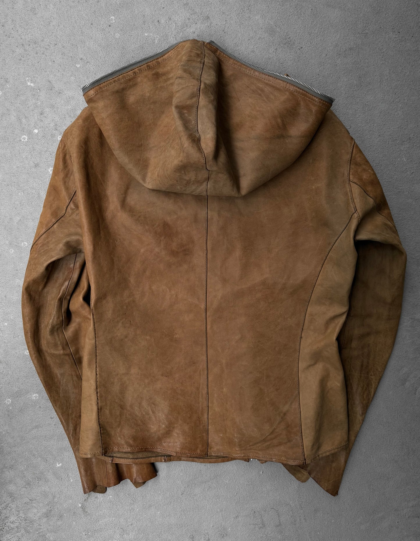 Isamu Katayama “BACKLASH” AW09 Distressed Horse Leather ‘Gimp’ Zip Hooded Jacket