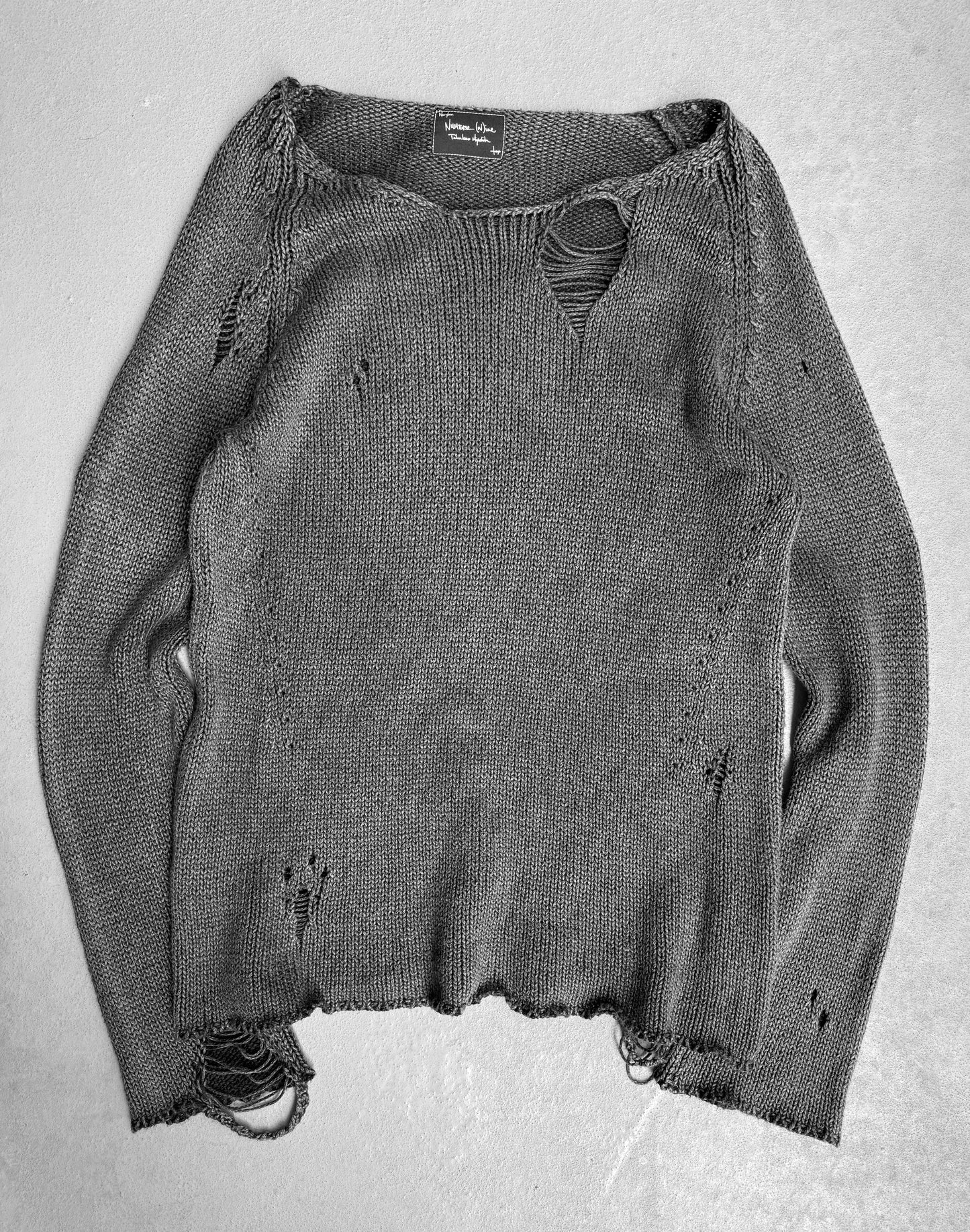 Number (N)ine SS07 “About a boy” Distressed Grunge Oversized Knit Sweater