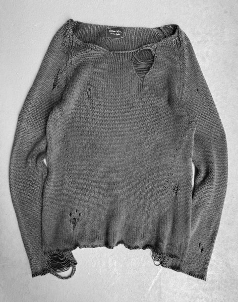 Nnmber (N)ine Mohair Grunge Knit グレー2 Number (N)ine SS07 Distressed Grunge Knit Sweater | XL – DRIEW