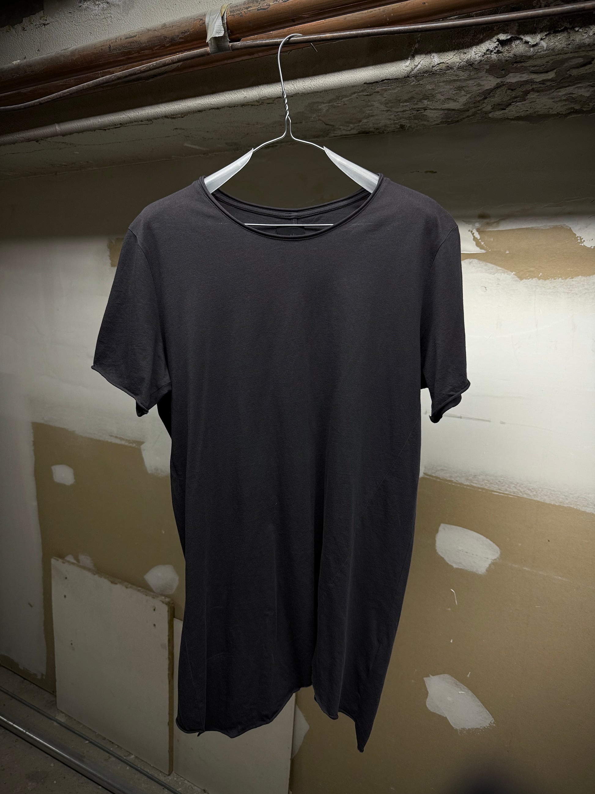 thom/krom 'M TS 105' Grey Asymmetrical Frayed Hem T-shirt | Archive Fashion Toronto