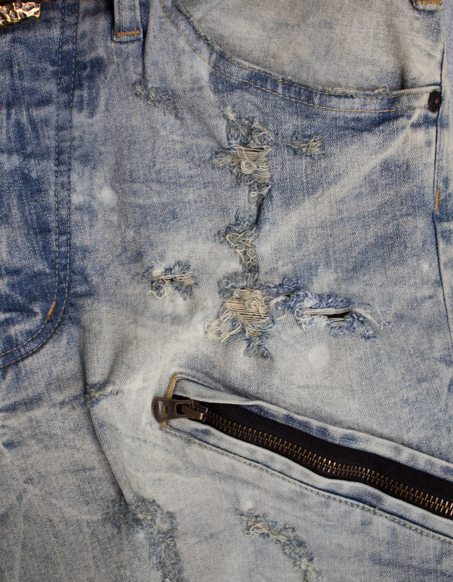 L.G.B 00s Distressed Acid-Wash Bootcut Denim