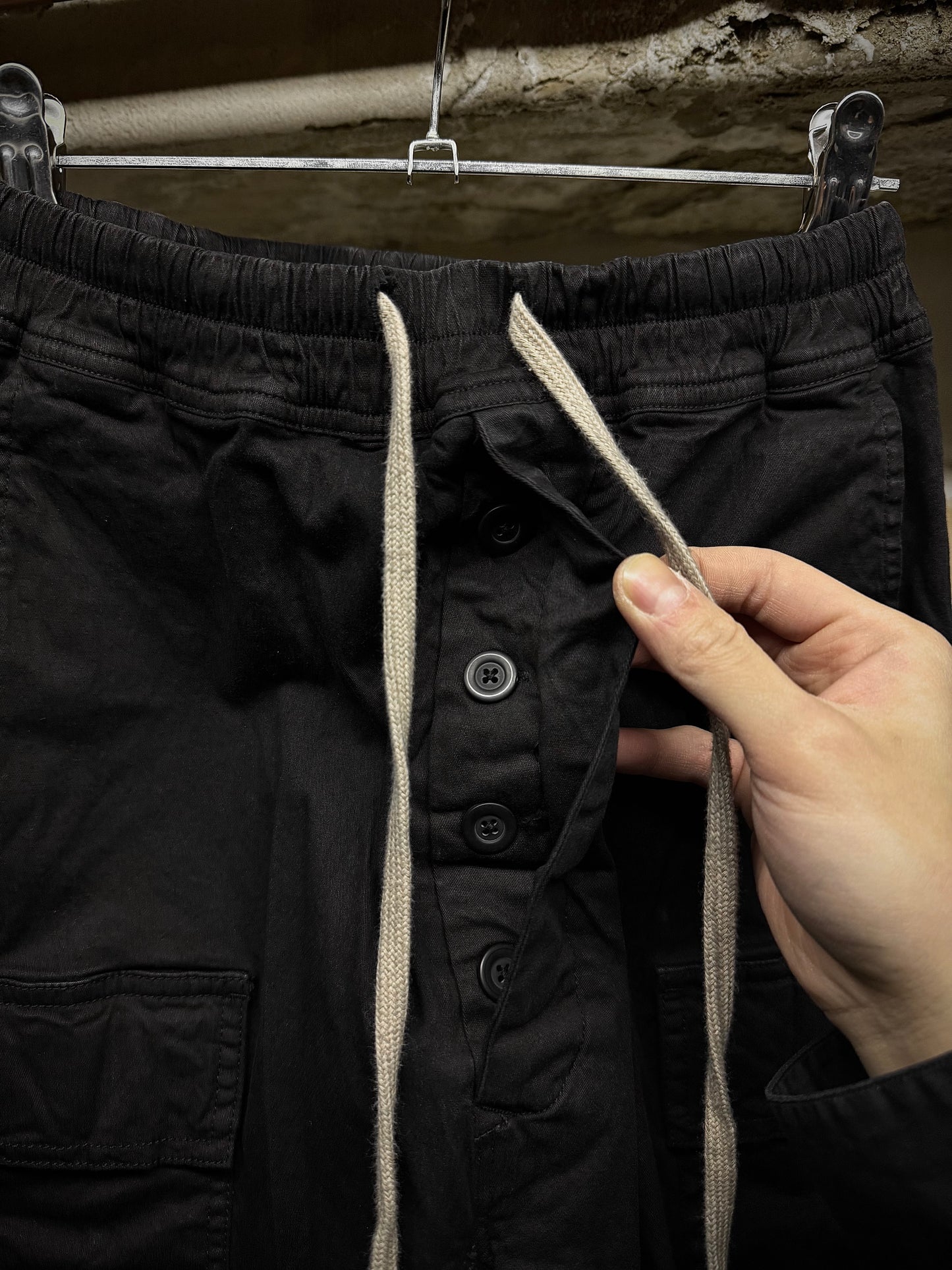 Rick Owens SS17 "WALRUS" Drop-crotch Cargo Capris detail | DRIEW GARMENTS