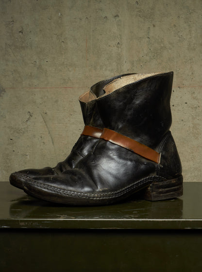 Carol Christian Poell SS08 "Off-Scene" 'AM/2411 BUC-PTC/1' Horse Leather Rubber Band Boots