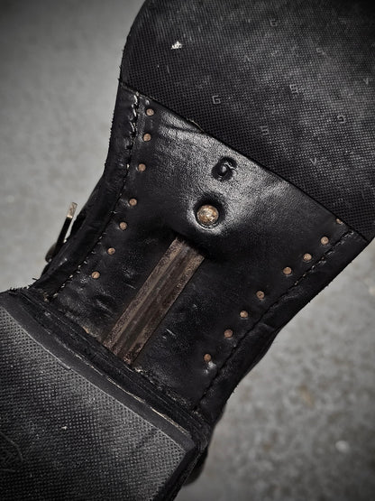 Carol Christian Poell 'AM/2687P CORS-PTC/010' Horse Leather Titanium Prosthetic Tornado Zip Boots detail | DRIEW GARMENTS