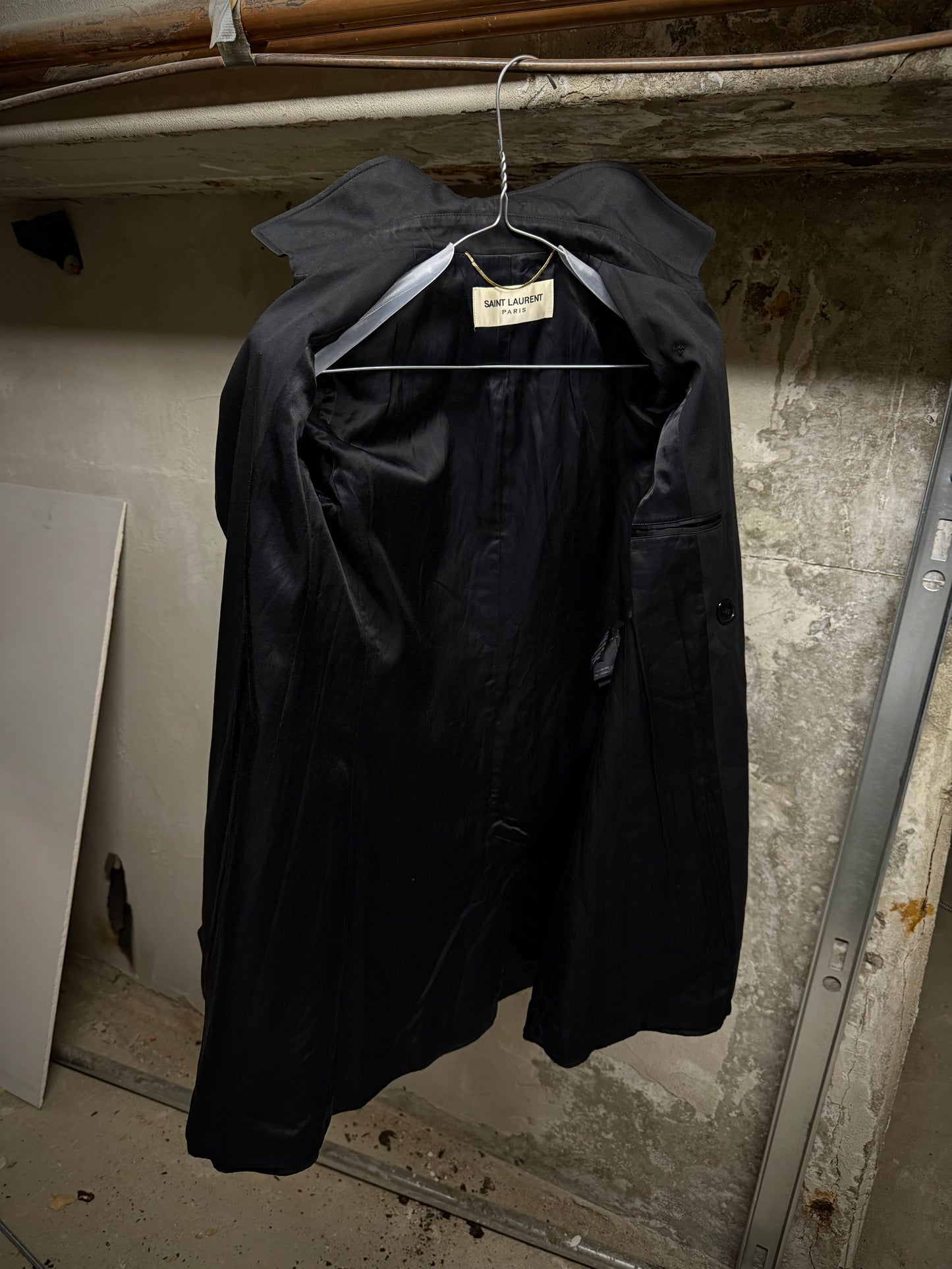 Saint Laurent Paris by Hedi Slimane SS14 Black Classic Trench Coat
