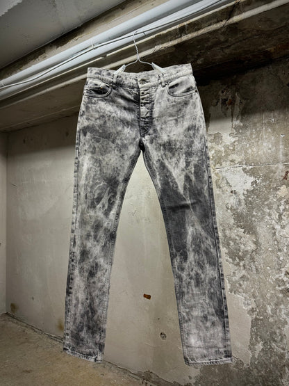 Maison Martin Margiela AW10 Grey Acid Wash Skinny Denim | Archive Fashion Toronto