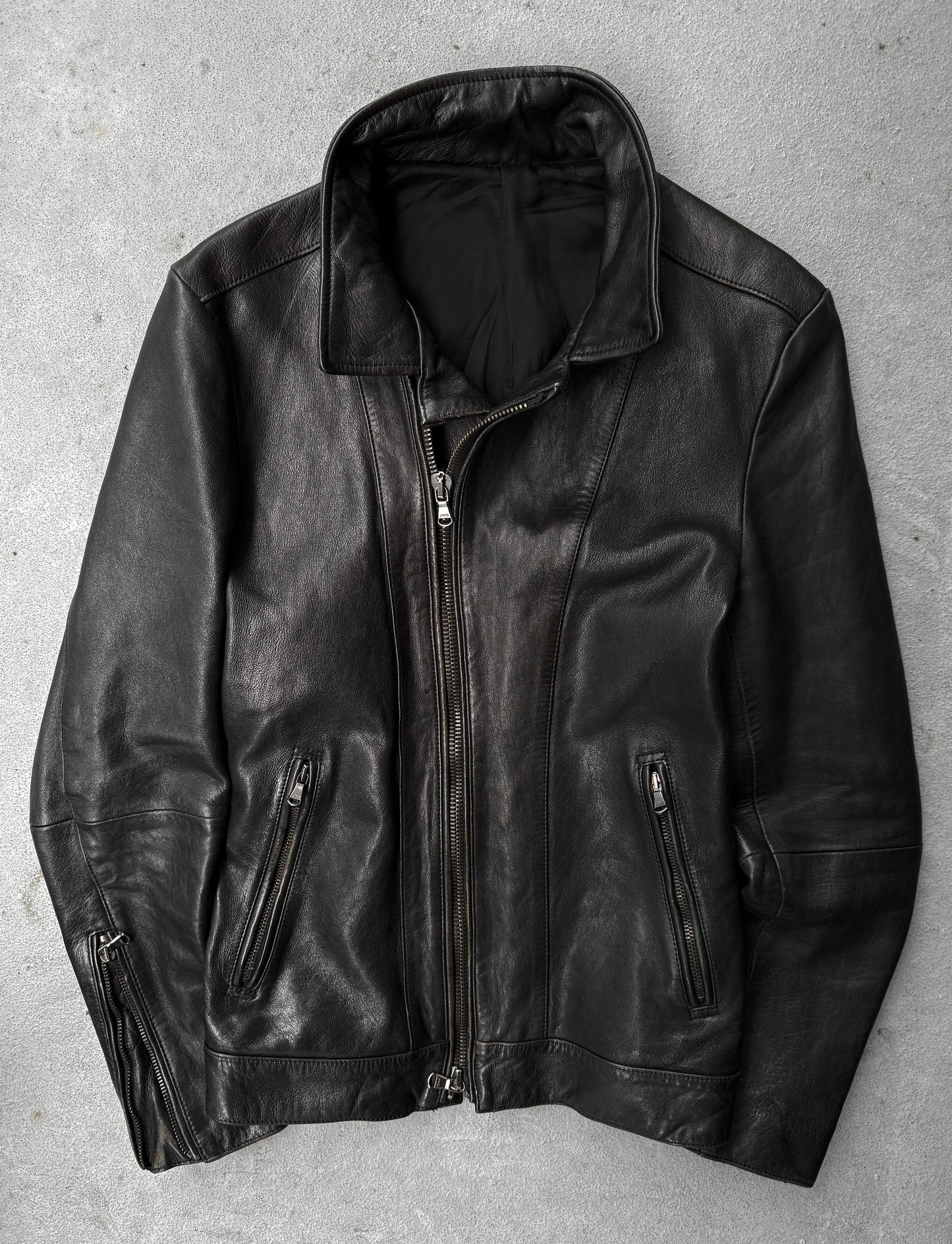 5351 Pour Les Hommes Early 00s Sheepskin Biker Jacket