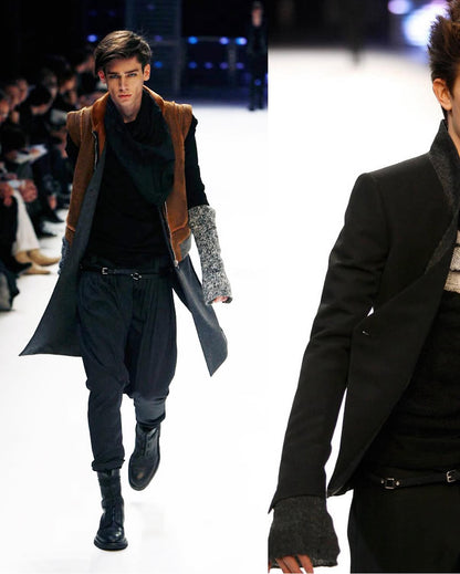 DIOR HOMME AW07 “NAVIGATE” Pleated Pinstriped Sarouel Drop-crotch Trousers