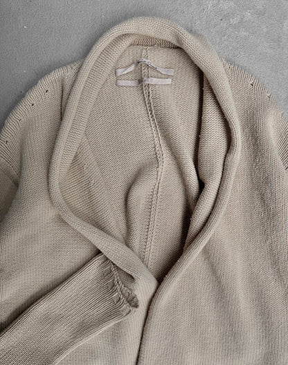 Rick Owens AW04 “QUEEN” Beige Merino Wool Open Cardigan