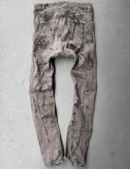 Boris Bidjan Saberi AW24 ‘P13-HS-TF F1939’ Dirty Light Carbon Nickel-pressed Hand Stitch Denim
