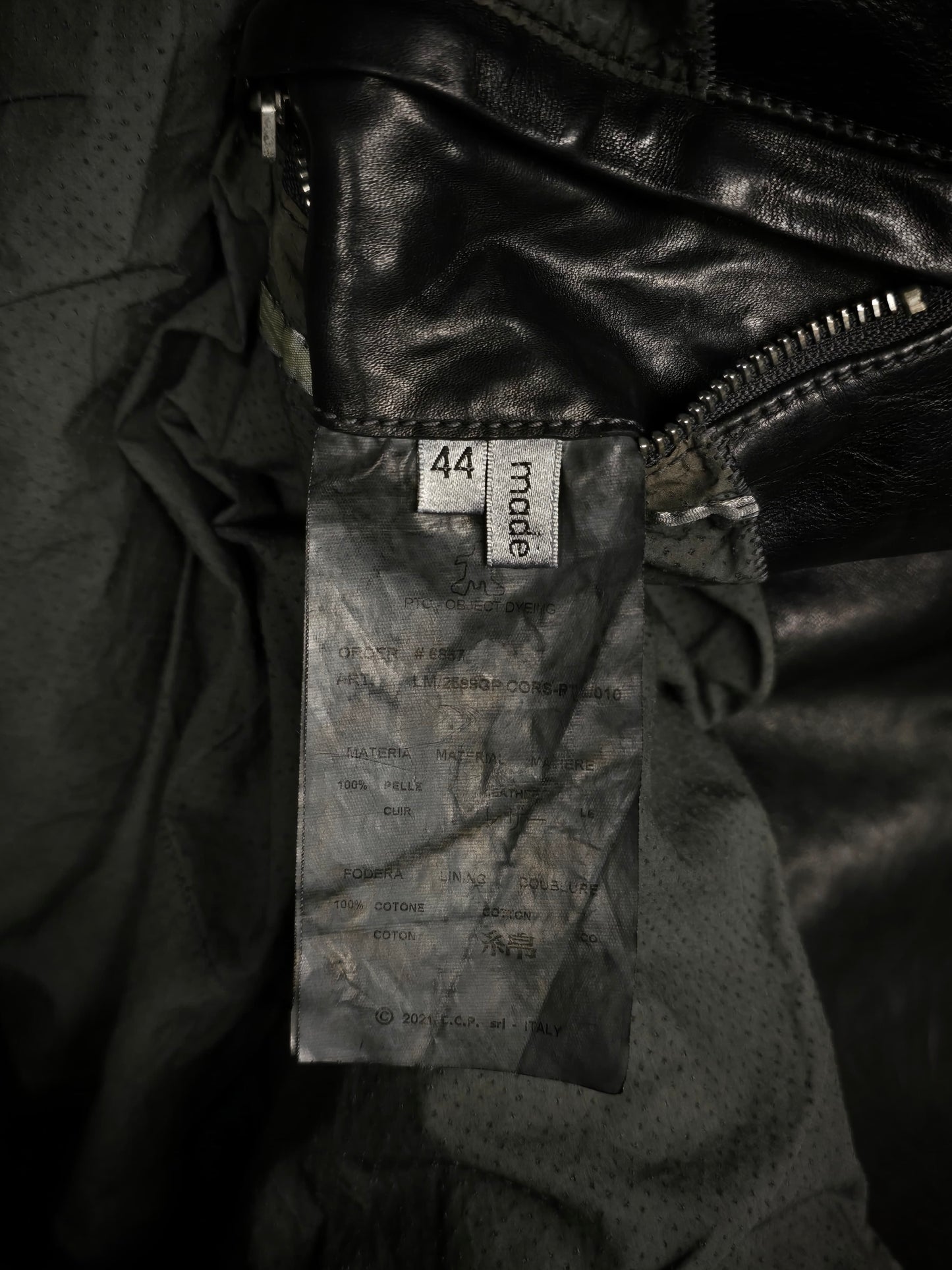 Carol Christian Poell 'LM/2599GP CORS-PTC/010' Object-dyed Lined Arthostic Titanium Elbow Horse Leather Jacket