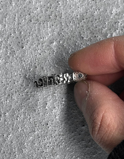 A&G Rock N’ Roll Couture Early 00s Engraved Eternity Band Silver Ring
