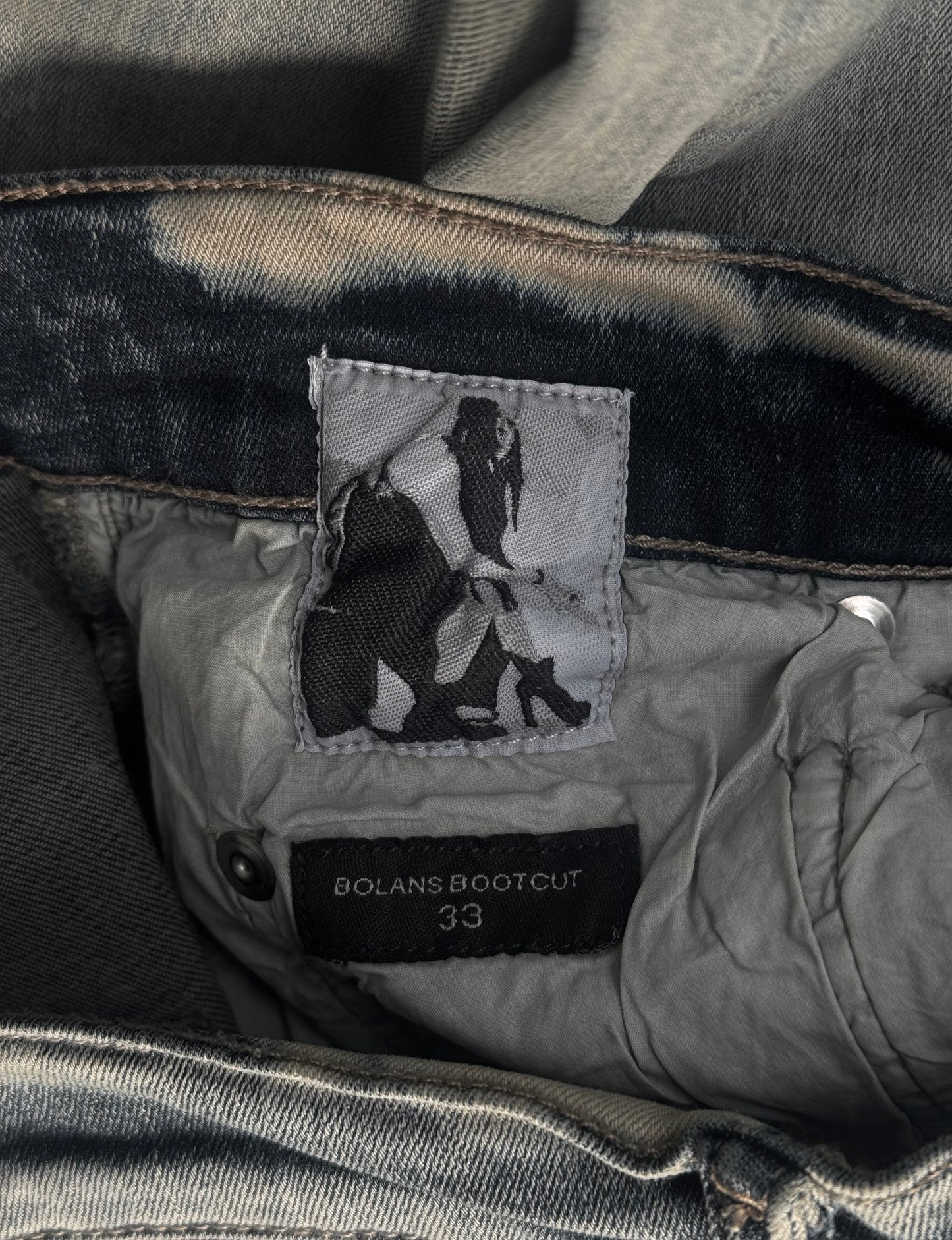 Rick Owens DRKSHDW AW24 "PORTERVILLE" SKY Bolans Bootcut Denim