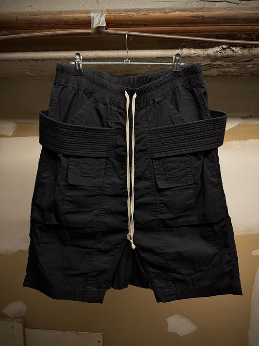 Rick Owens DRKSHDW SS19 "BABEL" Rip Stop Creatch Drop-crotch Cargo Shorts