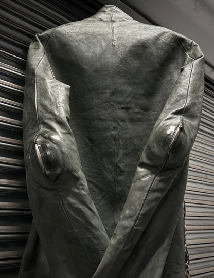 Carol Christian Poell 'LM/2599G-SP ROOMS-PTC/19' Spine Elbow & Hand High Neck Leather Jacket detail | DRIEW GARMENTS