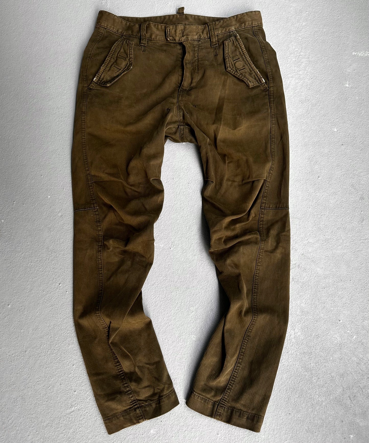 Dsquared2 Early 00s Khaki Articulate Knee Pants