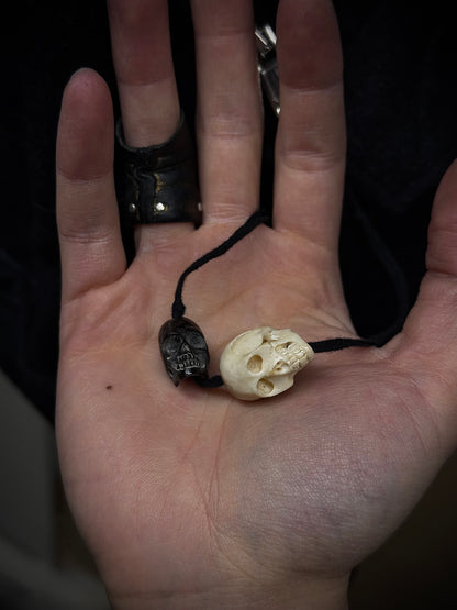 Ann Demeulemeester 2010s Skull Charm Wool Ramie Backpack