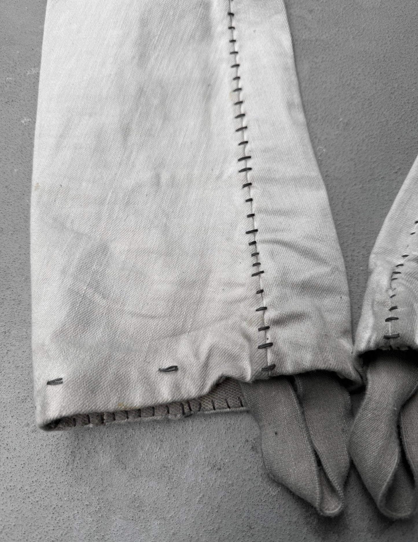 Boris Bidjan Saberi AW21 ‘P13-HS-TF’ Faded Light Grey Resin-Dyed Hand Stitch Denim