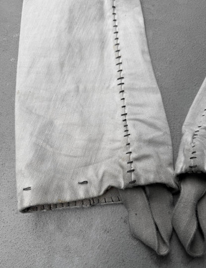 Boris Bidjan Saberi AW21 ‘P13-HS-TF’ Faded Light Grey Resin-Dyed Hand Stitch Denim