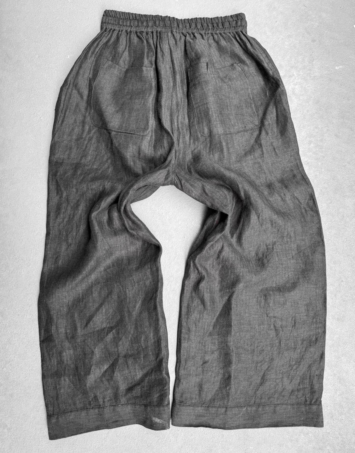 Jan-Jan Van Essche Grey O-Project Wide Leg Linen Pants