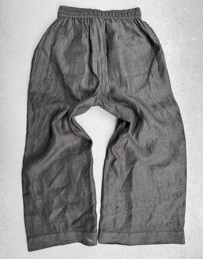 Jan-Jan Van Essche Grey O-Project Wide Leg Linen Pants