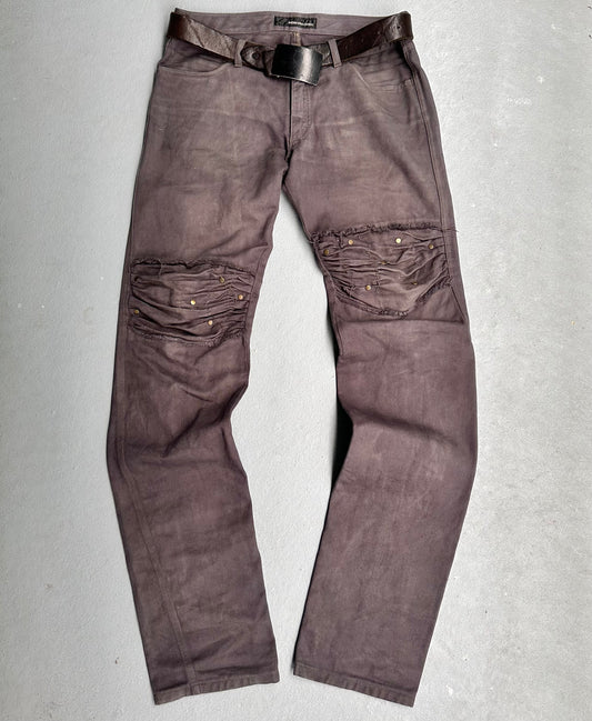 ANDREW MACKENZIE Early 00s Stud Darted Knee Denim