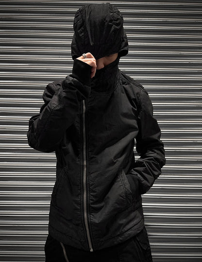 Rick Owens DRKSHDW AW08 “STAG” Waxed Cotton Scuba Bullet Hooded Jacket
