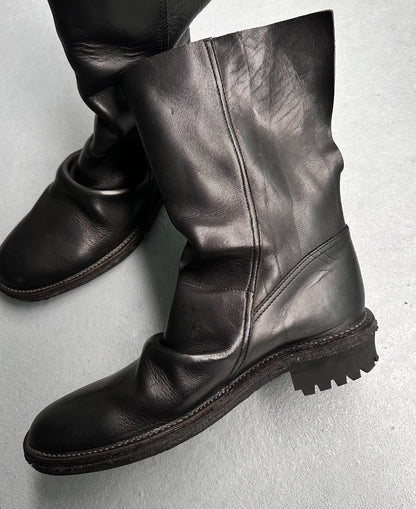 The Viridi-anne Back-slit Goodyear Welted Cowhide Leather Boots