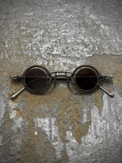 RIGARDS 'RG0105TI' Vintage Titanium Frame Rose / Grey Lens Clip-on Sunglasses | Archive Fashion Toronto