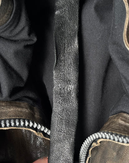Isaac Sellam: “Experience” Brown Padded Lambskin Seamless Crasse-Pouille Spine Jacket