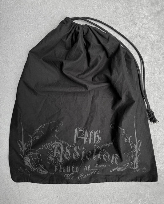 14thAddiction Early 00s Black Logo Drawstring Tote Bag