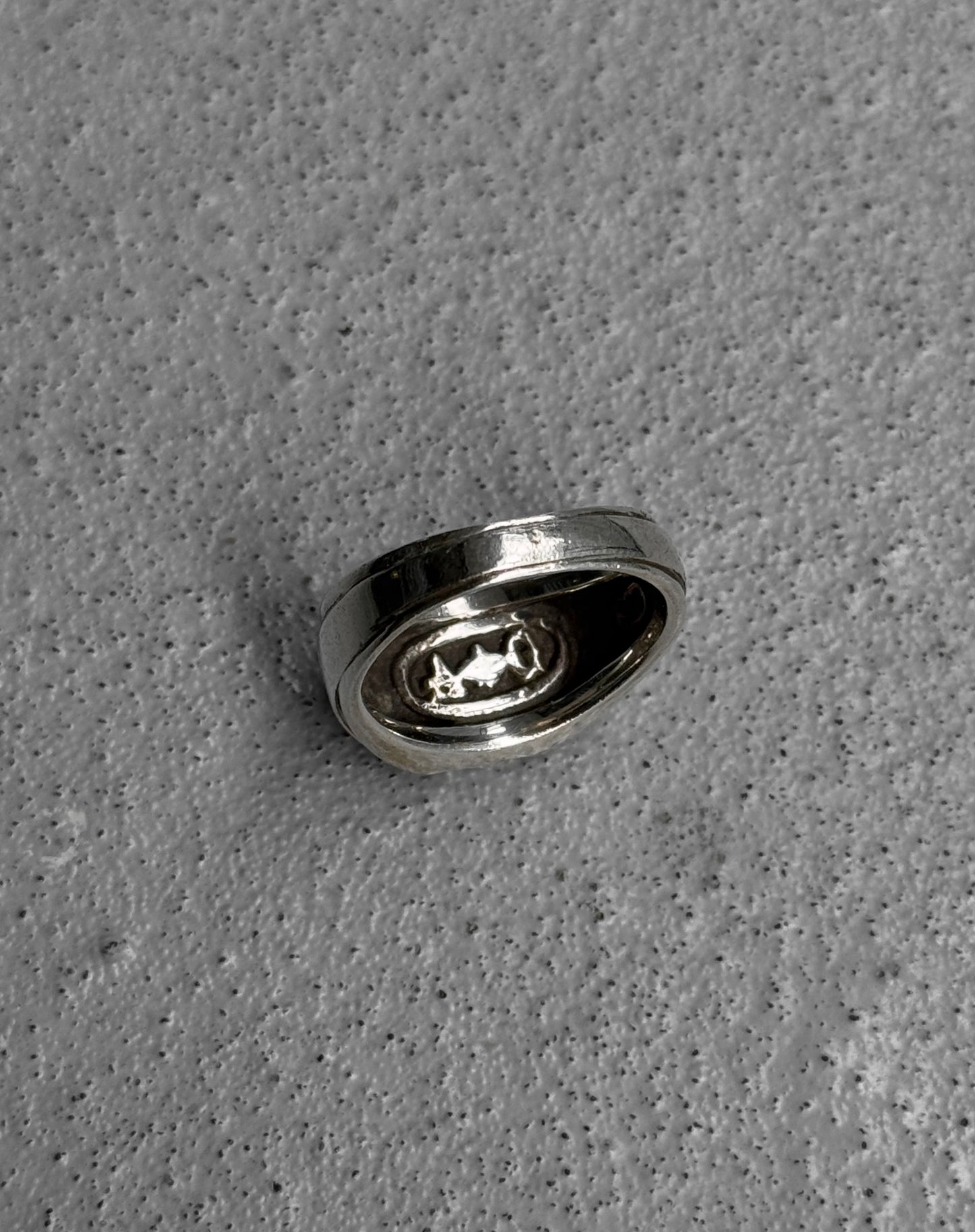 A&G Rock N’ Roll Couture Early 00s Gothic Bloom Signey Silver Ring