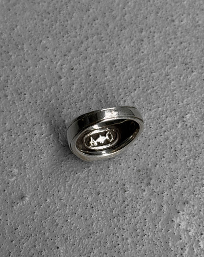 A&G Rock N’ Roll Couture Early 00s Gothic Bloom Signey Silver Ring