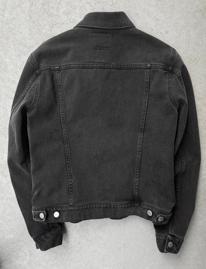 Helmut Lang Early 00s Washed Black Denim Trucker Jacket