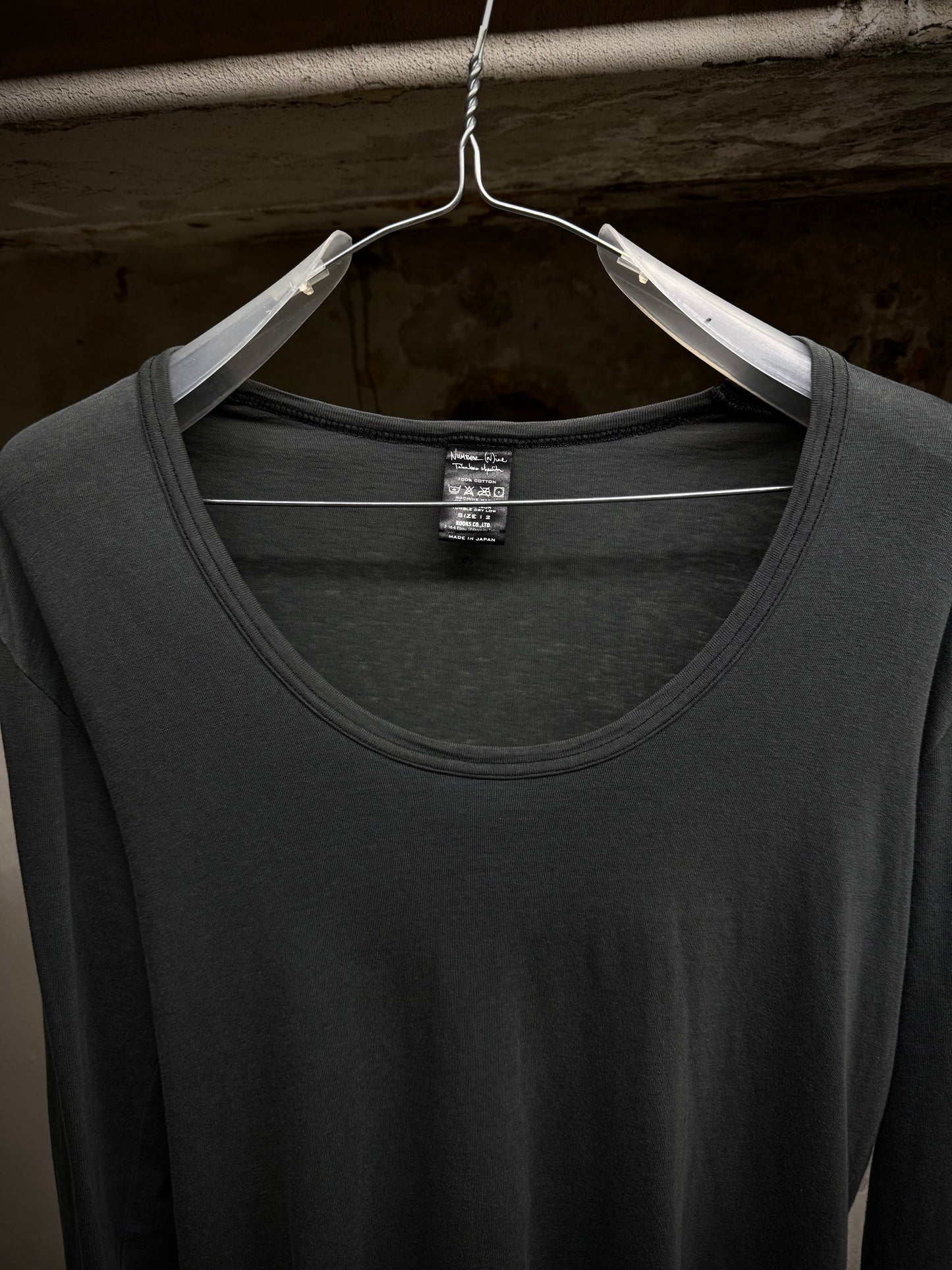 Number (N)ine AW06 “NOIR” Auqa Marine Scoop Neck Long-sleeves detail | DRIEW GARMENTS