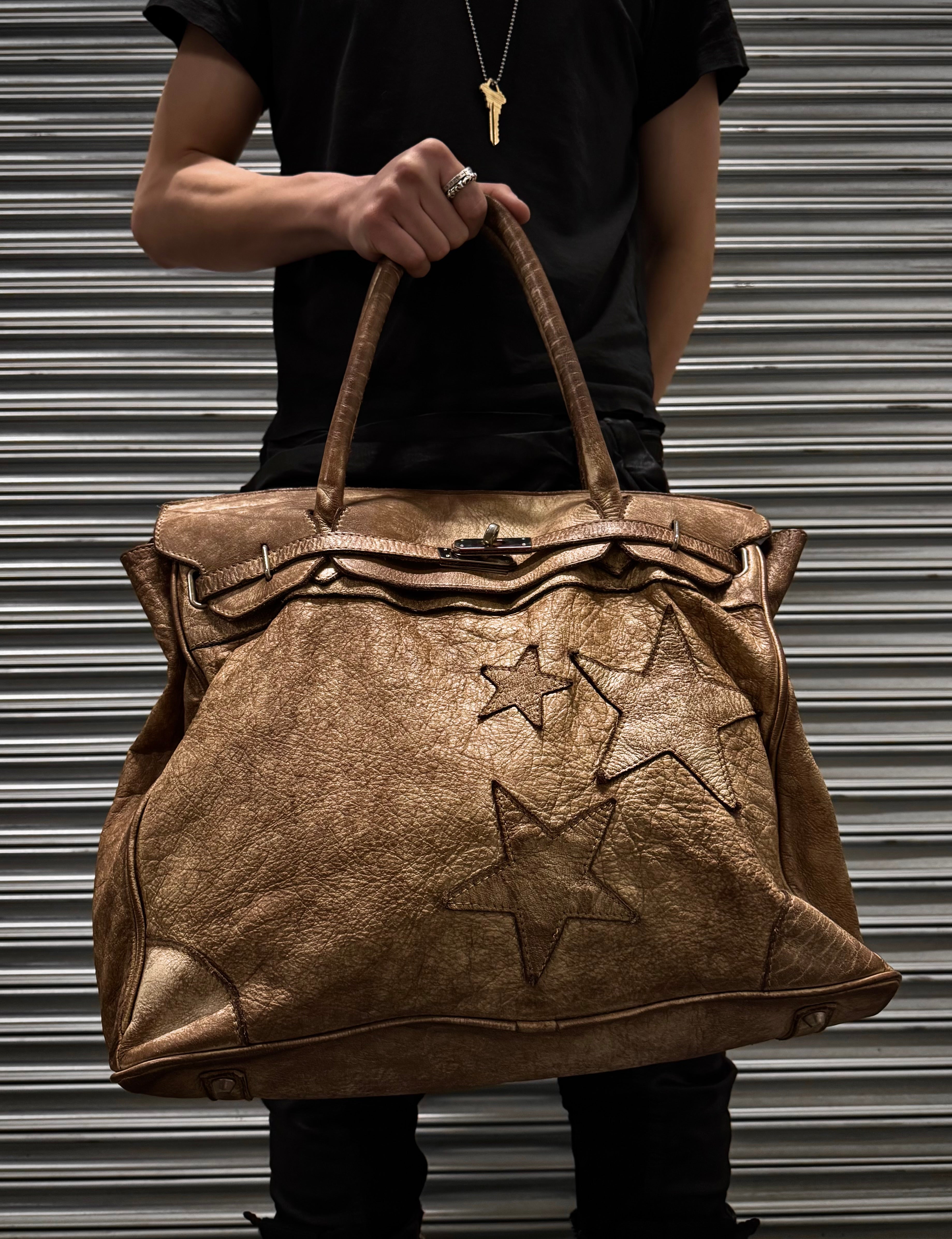 WLG by GIORGIO BRATO　トートバッグ　レザー　A4◎　肩掛け◎ WLG by Giorgio Brato Early 00s 'Birkin' Distressed Cow