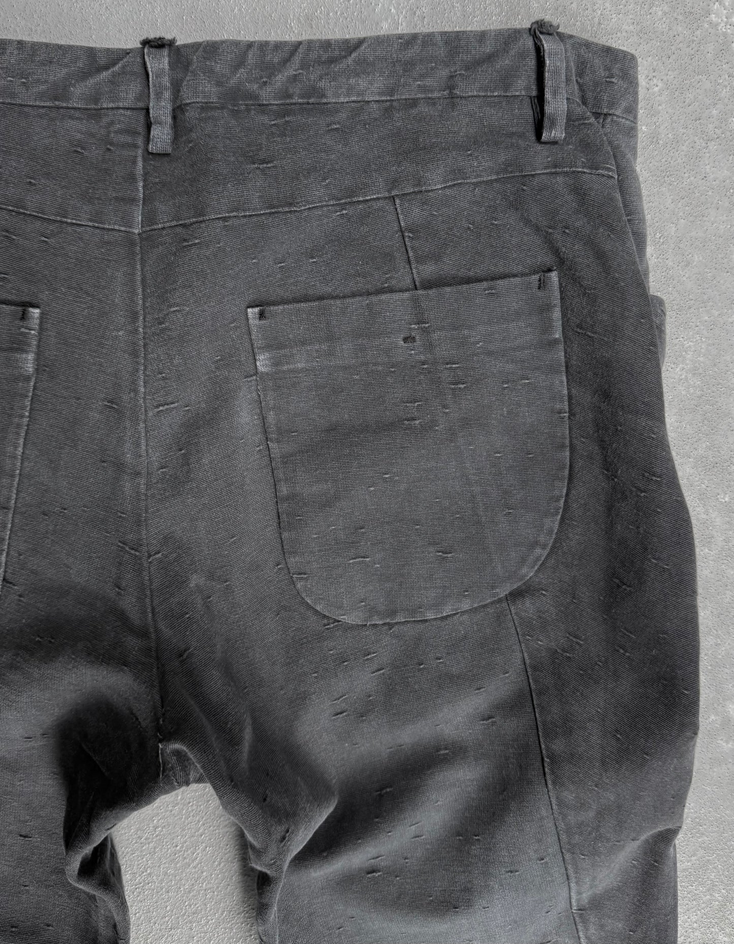 Label Under Construction Charcoal Grey Frayed Hem Trousers