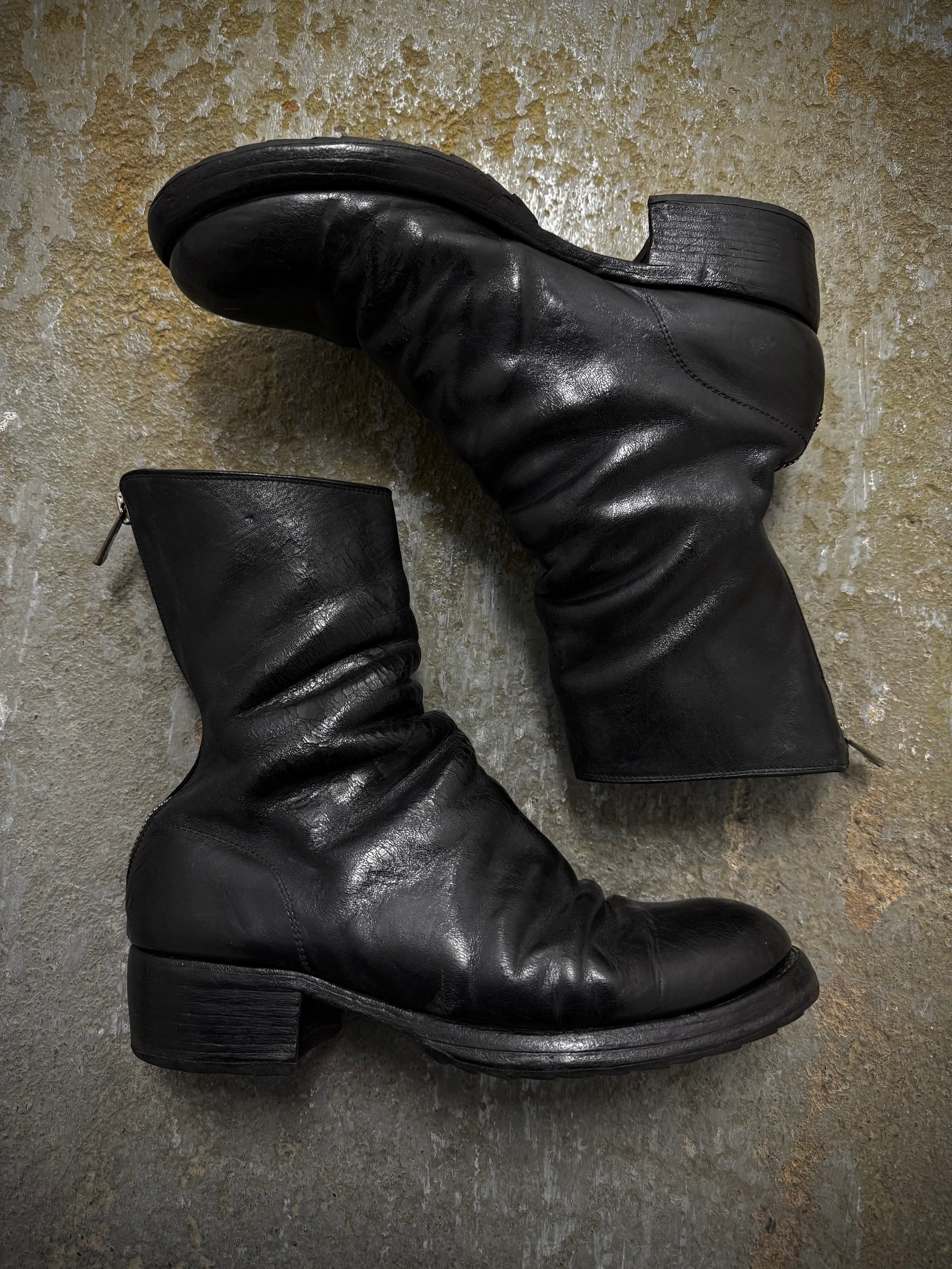 GUIDI 788 Black Horse Leather Back Zip Boots | Size 44 – DRIEW