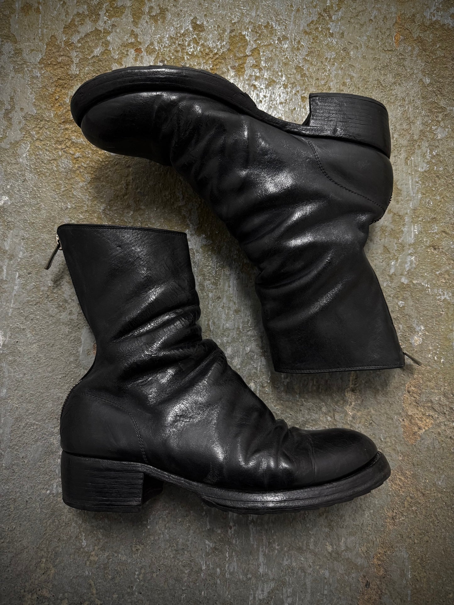 Other GUIDI '788' Black Full-grain Horse Leather Back Zip Boots | Archive Fashion Toronto