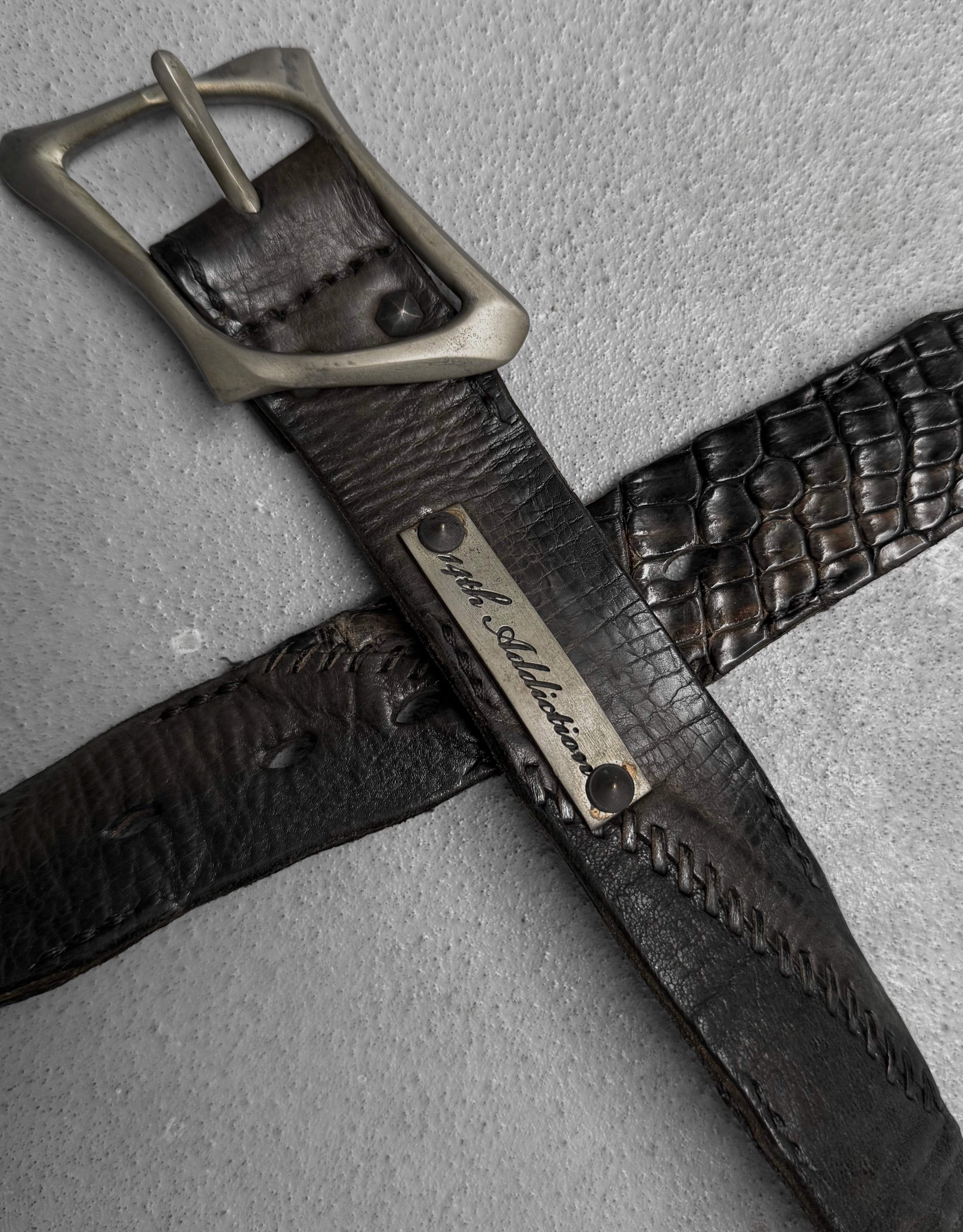 14thAddiction Scar-stitch Crocodile Leather Belt | Archive – DRIEW