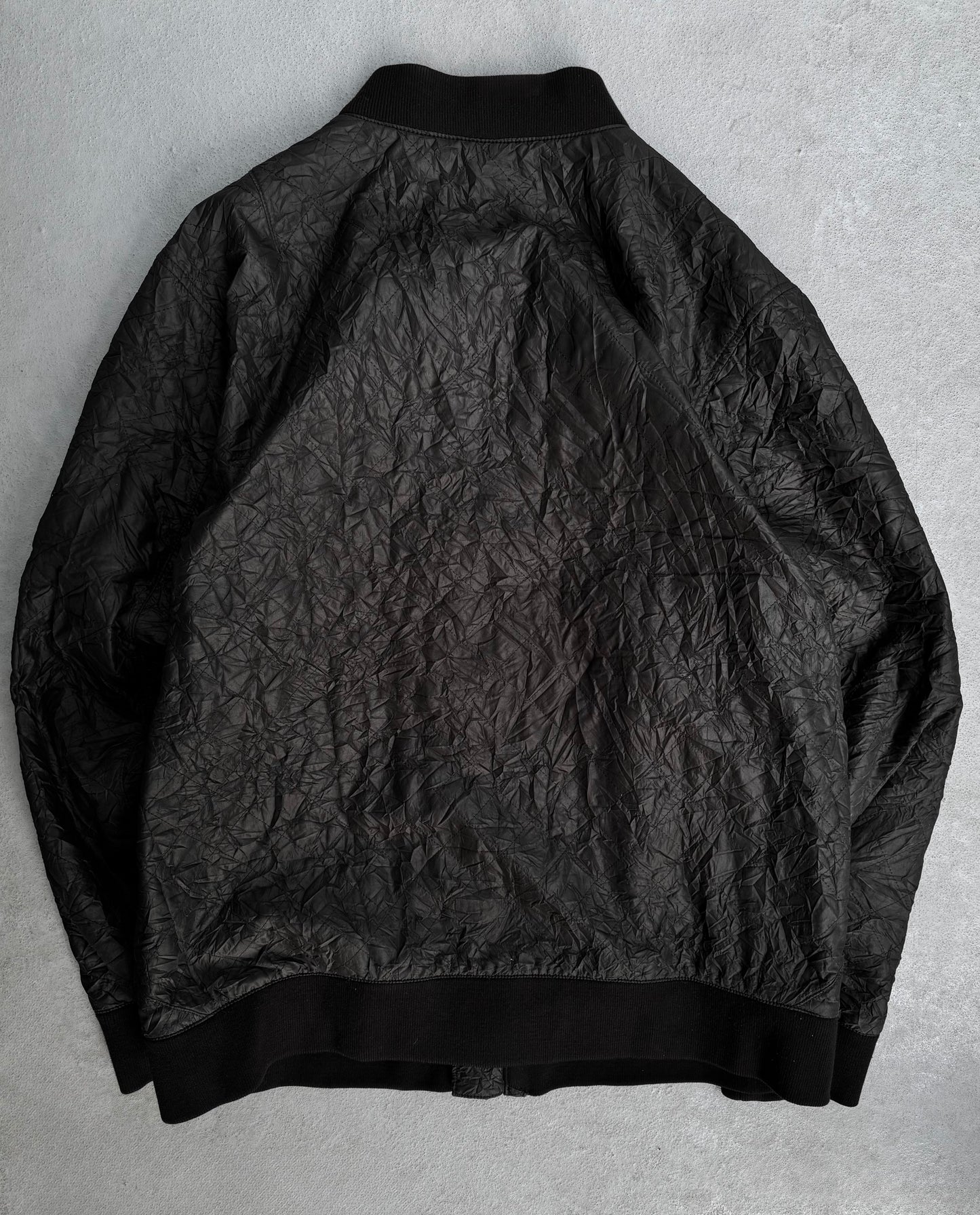 Helmut Lang SS14 Quilted Wrinkle Bomber Jacket