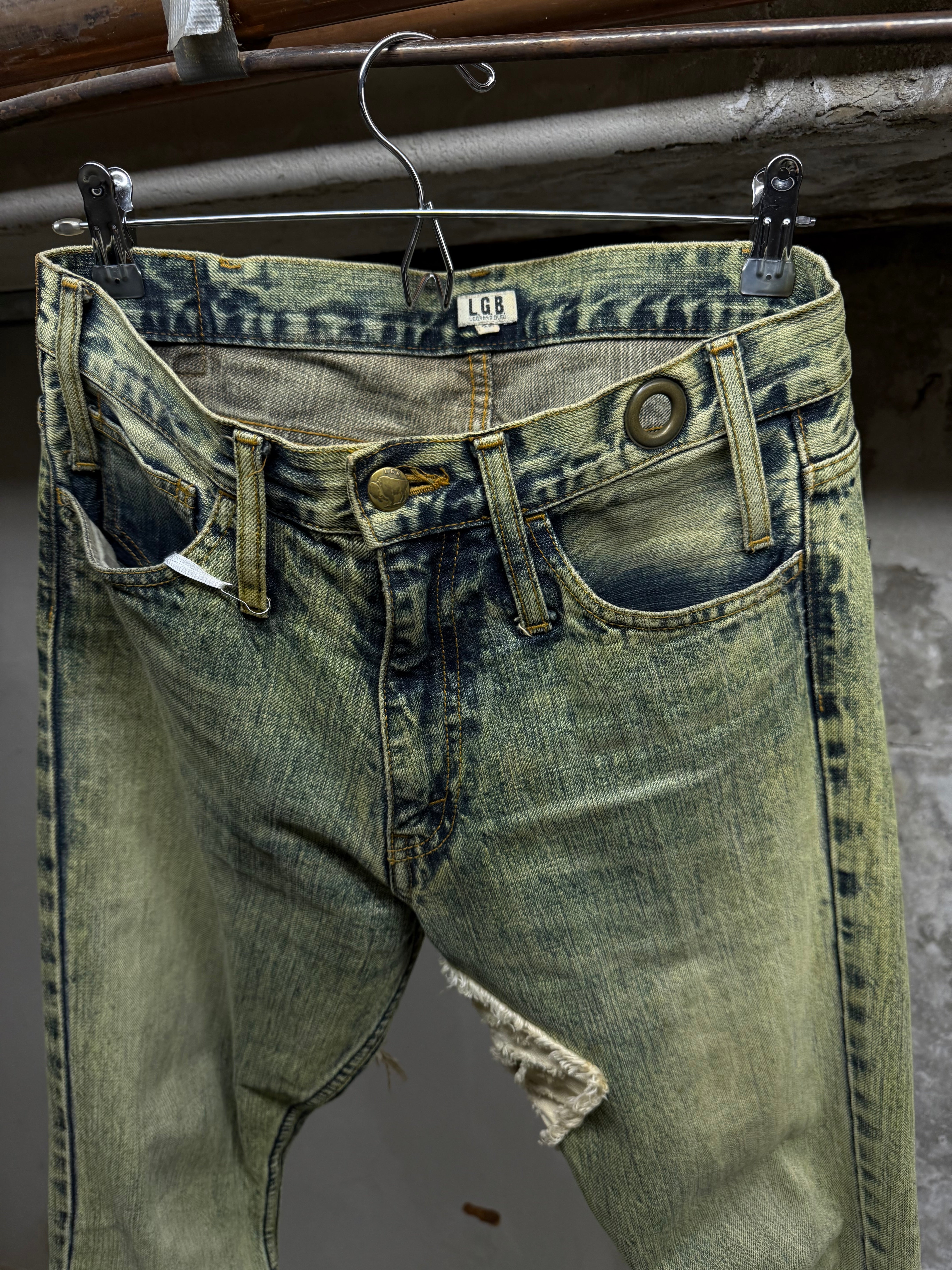 L.G.B. Acid Wash Distressed Flare Denim | Early 2000s – DRIEW