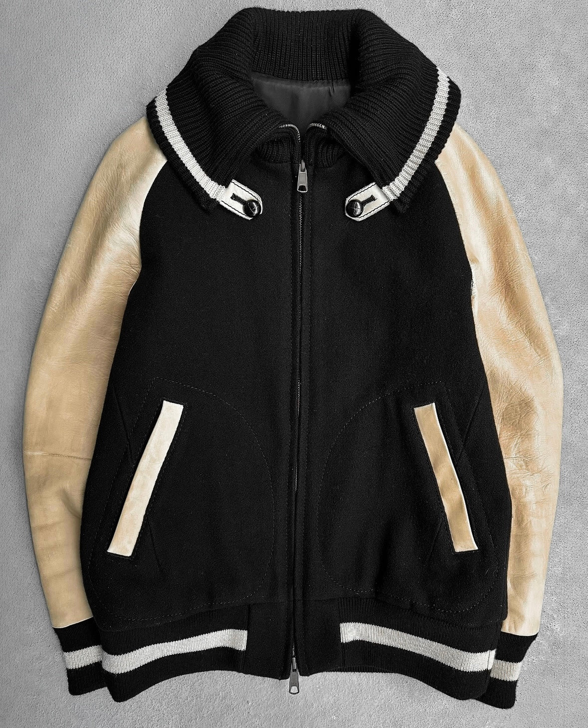 Number (N)ine AW08 Leather Varsity Bomber Jacket